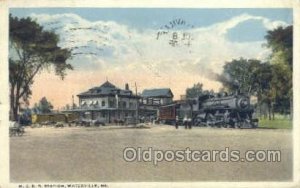 MCRR Station, Waterville, ME, Maine, USA Train Railroad Station Depot 1919 li...