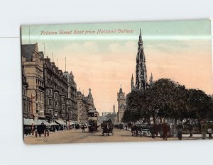 Postcard Princes Street East from National Gallery Edinburgh Scotland