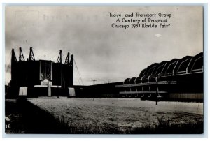 1933 Chicago World's Fair Travel And Transport Group RPPC Photo Vintage Postcard