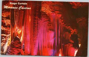 postcard Meramec Caverns - Stage Curtain  Stanton Missouri