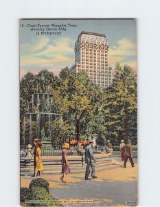 Postcard Court Square, showing Sterick Bldg., Memphis, Tennessee