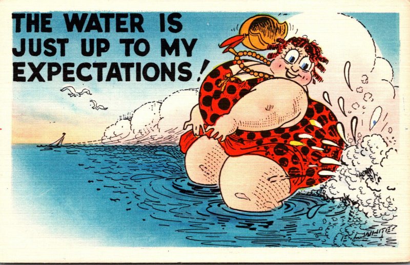 Humour Fat Woman The water Is Just Up To Me Expectations