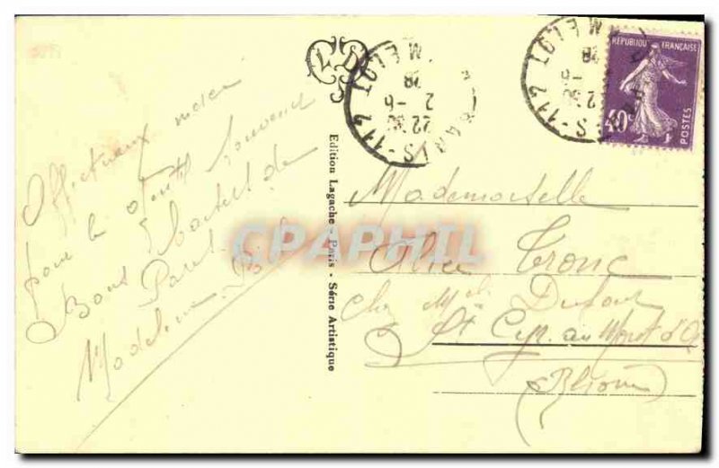 Old Postcard Paris Arc de Triomphe lateral face