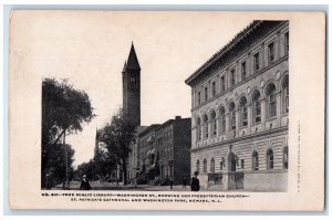 c1905 Free Public Library Presbyterian Chruch View Newark New Jersey NJ Postcard