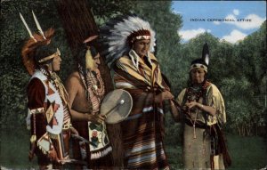 Native Americana Indigenous Indian Ceremonial Attire Vintage Postcard