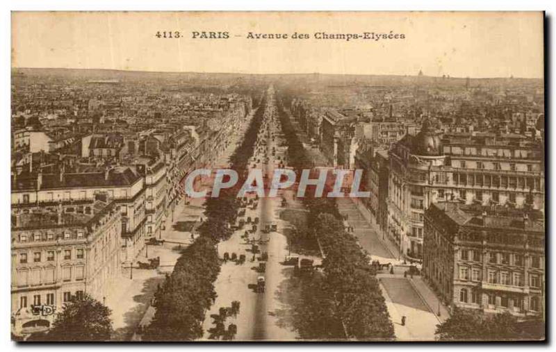 Old Postcard Paris Champs Elysees