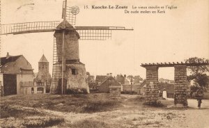 Belgium Knokke Zoute Le vieux Moulin et l'église 06.82