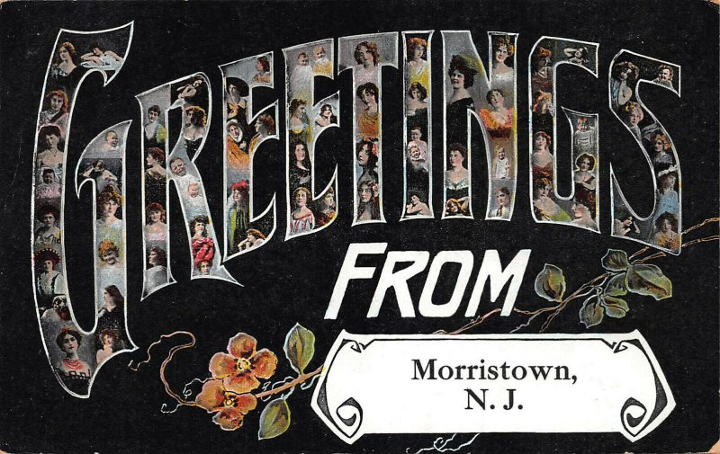 Greetings from Morristown, New Jersey, Early  Postcard, Used in 1909