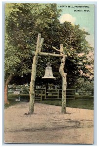 1913 View Of Liberty Bell Palmer Park Detroit Michigan MI Antique Postcard