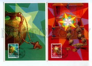 440842 Liechtenstein 1985 year set of First Day maximum cards Christmas