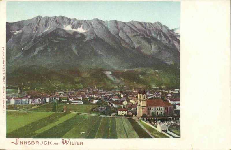 austria, INNSBRUCK, Panorama mit Wilten (1899) Postcard
