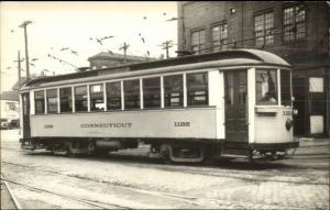 1940s-50s Connecticut Street Trolley #1192 EKC Real Photo Postcard 