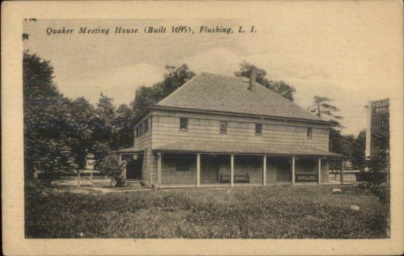 Flushing Queens Long Island NY Quaker Meeting House c1910 Postcard