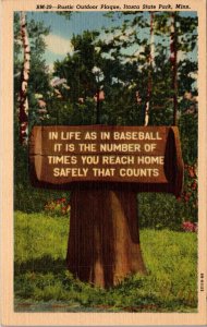 Rustic Outdoor Plaque Itasca State Park Minnesota Postcard PC186