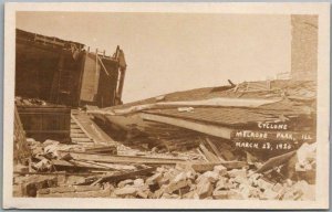 1920 MELROSE PARK, Illinois RPPC Real Photo Postcard CYCLONE Disaster Scene