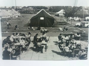 Vintage Postcard Teenagers Camping Tent City Campsite 1970s Social History