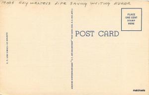 1940s Ray Walters Life Saving Writing humor linen Teich linen postcard 11571