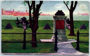 Monument Marking Sure of Old Fort Armstrong, Rock Island Arsenal, Illinois, USA