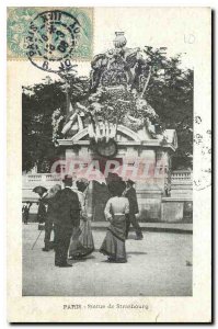 Old Postcard Paris Statue of Strasbourg
