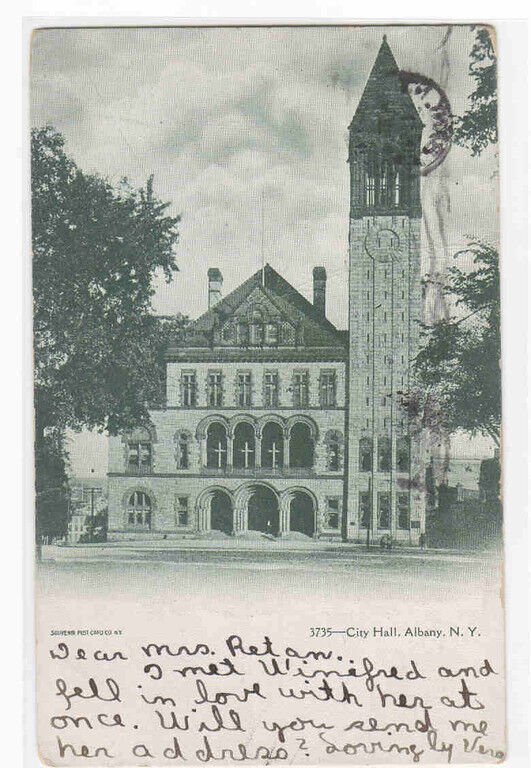 City Hall Albany New York 1906 postcard