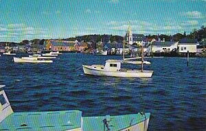 Maine Boothbay Harbor Looking North From The East Side Catholic Church Right ...