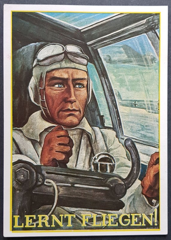 GERMANY THIRD 3rd REICH ORIGINAL CARD WEHRMACHT LUFTWAFFE - LEARNING TO FLY RARE