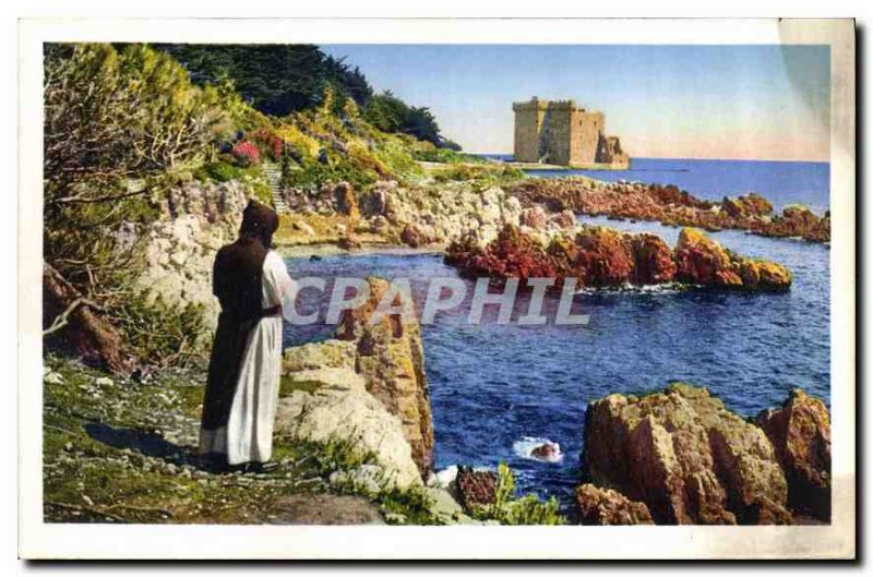 Old Postcard Ile St Honorat Monastery Strengthens and reefs