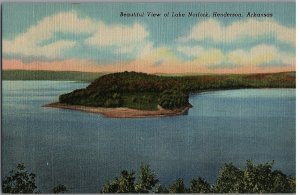 Beautiful Lake Norfolk Henderson Arkansas Vintage Linen Postcard c1945