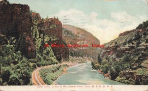 CO, Grande River, Colorado, Echo Cliffs, Canon, D & R G Railroad, 1908 PM