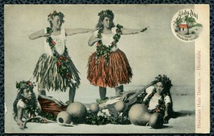 Hawaiian Hula Dancers Honolulu Hawaii Aloha Nui vintage postcard 