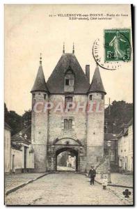 Old Postcard Villeneuve Sur Yonne Cote Sens Interior Door