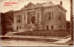 Postcard IL Robinson - Carnegie Library