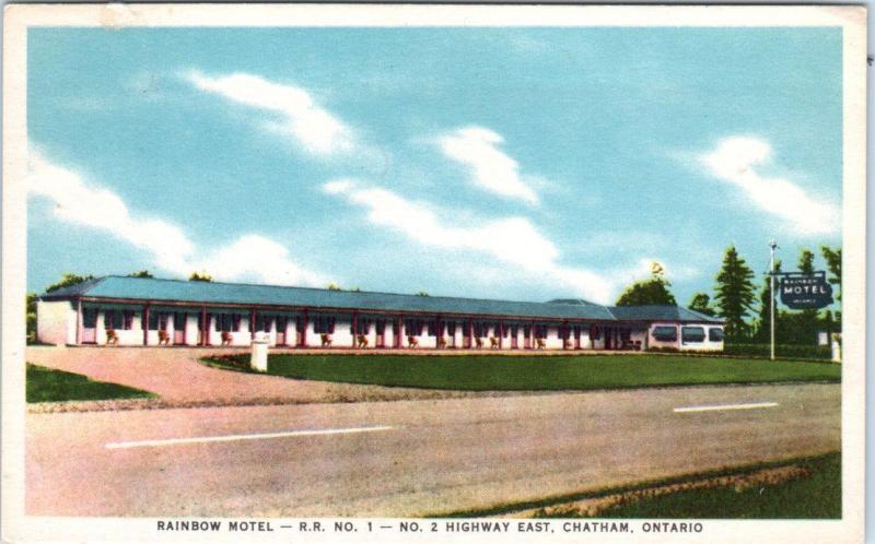 CHATHAM, Ontario  Canada   Roadside  RAINBOW MOTEL  Postcard 