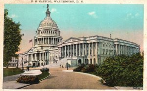 Vintage Postcard 1920's View of United State Capitol Washington D. C.