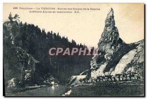 Old Postcard Militaria Alpine hunters Dauphine Entree Vercors gorges of the B...
