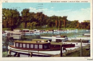 CHICAGO, IL MOTOR BOAT HARBOR LINCOLN PARK 1929