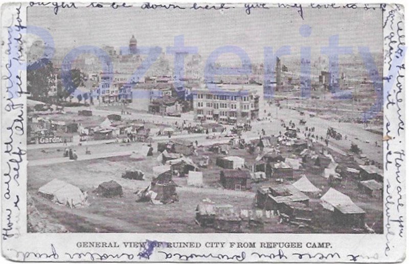 GENERAL VIEW OF SAN FRANCISCO FROM REFUGEE CAMP 1908