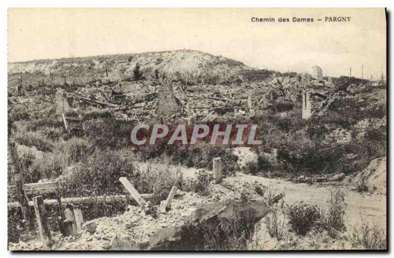 Old Postcard Chemin des Dames Pargny Army