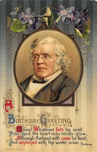 John Winsch A Birthday Greeting Poem by Thackeray Embossed Postcard