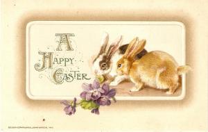 \Easter Rabbits\ Fine American Greetings Postcrds, embossed