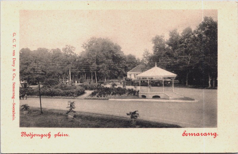 Indonesia Bodjongsch Plein Semarang Java Vintage Postcard C077