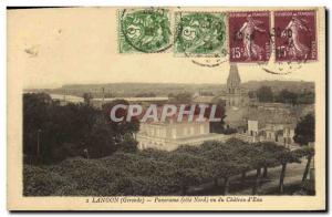 Old Postcard Langon Panorama view of the Chateau d'Eau