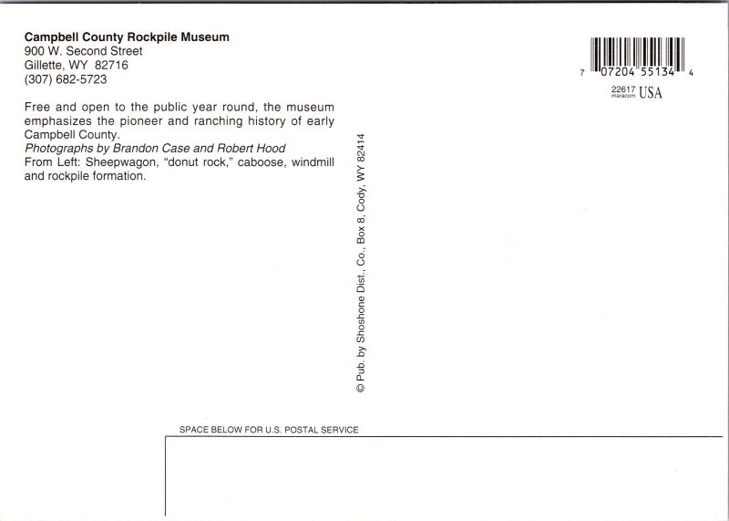 Windmill Campbell County Rockpile Museum Gillette WY POSTCARD