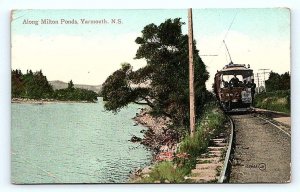 YARMOUTH, Nova Scotia Canada ~ 1916 ~ ELECTRIC TROLLEY CAR Milton Pond Postcard