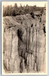 Bryce Canyon Park Utah~Aerial View: Grotto Row Rock Formation~RPPC c1929