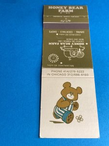 Matchbook Cover Honey Bear Farm Powers Lake IL Illinois MB147