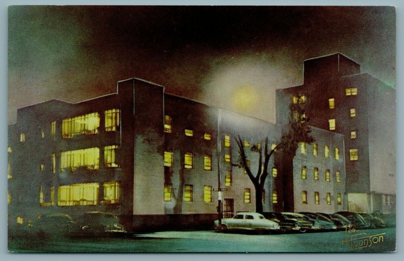Grand Forks North Dakota~Full Moon~Deaconess Hospital~Evanson 1940s Fastbacks PC