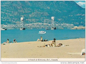 Canada Kelowna Beach Scene On Okanagan Lake