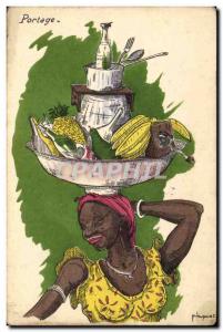 Old Postcard Negro Black Female Portage