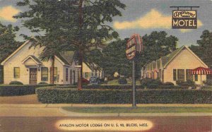 Avalon Motor Lodge Motel US 90 Biloxi Mississippi 1948 linen postcard